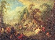 Pater, Jean-Baptiste A Country Festival with Soldiers Rejoicing Sweden oil painting artist